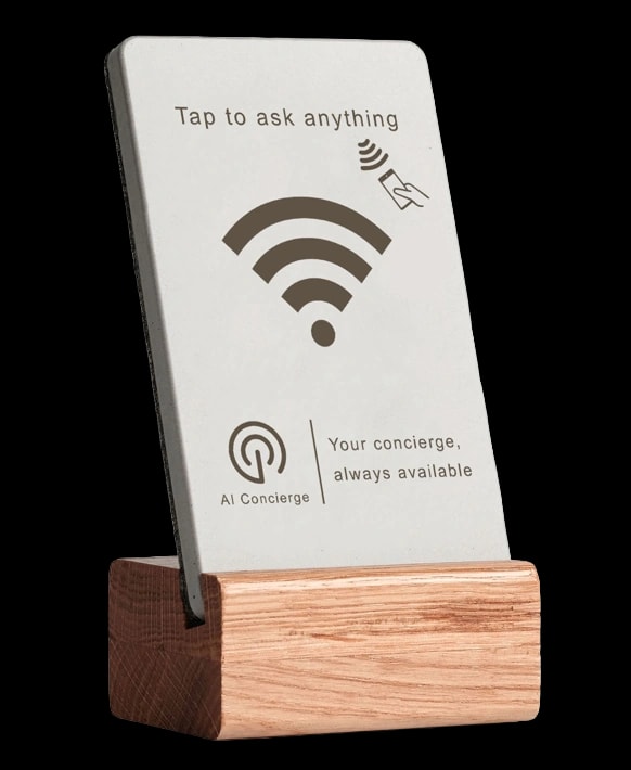 Guest Concierge NFC device — tap to connect with your concierge